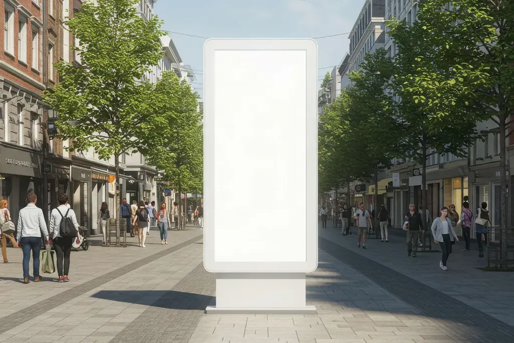 Dooh billboard in middle of a plaza