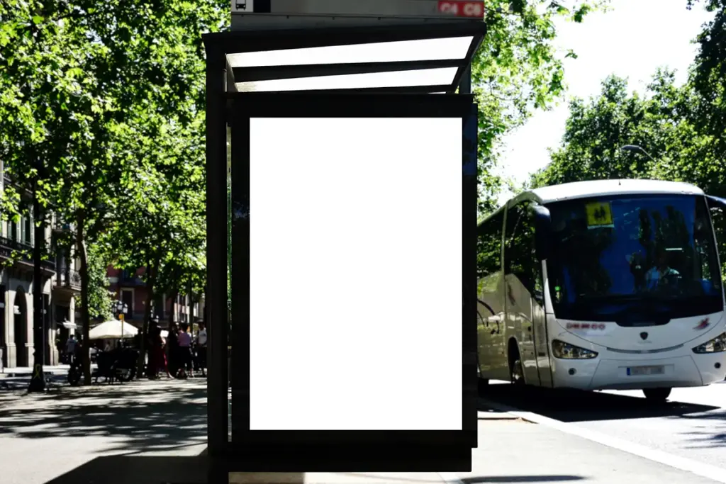 Dooh billboard near bus stop.