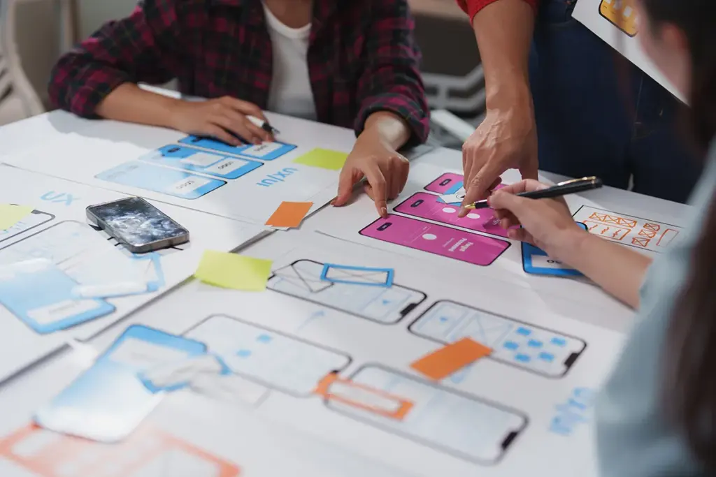 Storyboard for a website design.